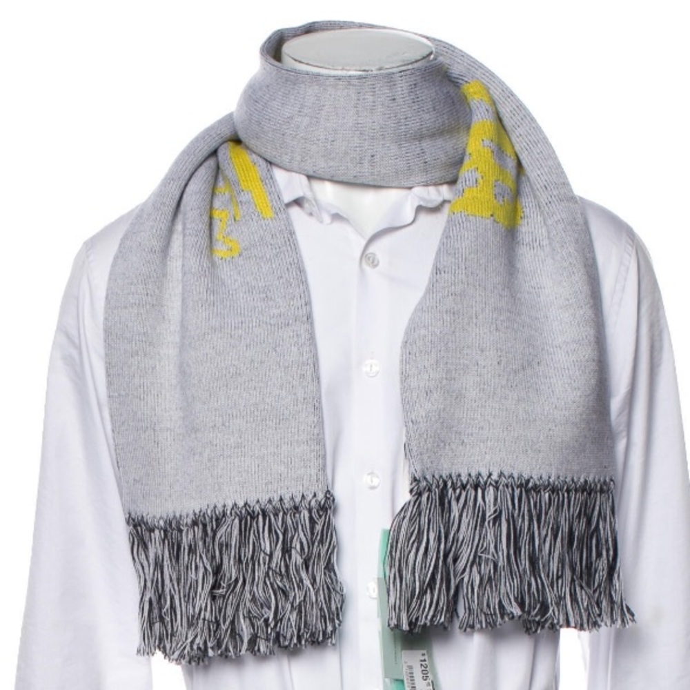 OFF-WHITE c/o Virgil Abloh EQ Skier Knit Wool Scarf